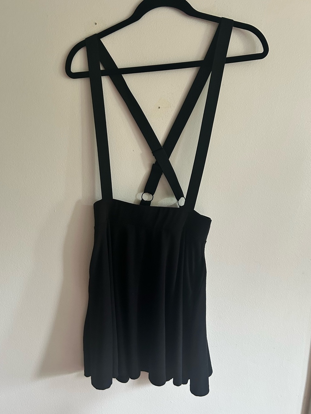 Hot Topic Black Crisscross Suspender Skirt Top